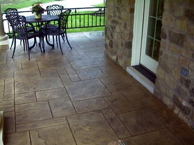 thin stamped concrete overlay