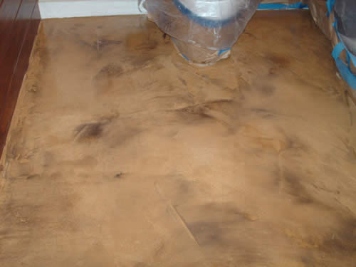 concrete overlay burnished with colorAustin, TX